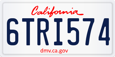 CA license plate 6TRI574
