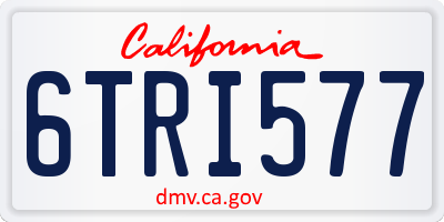 CA license plate 6TRI577