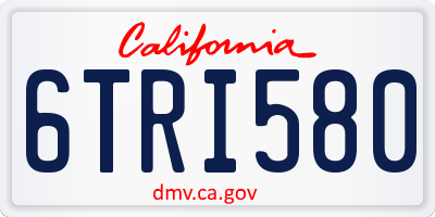 CA license plate 6TRI580