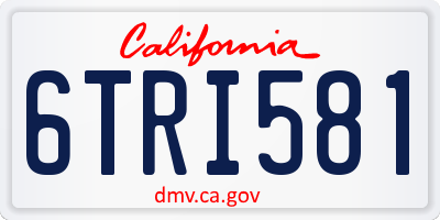 CA license plate 6TRI581