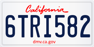 CA license plate 6TRI582