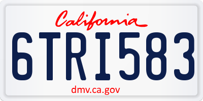 CA license plate 6TRI583