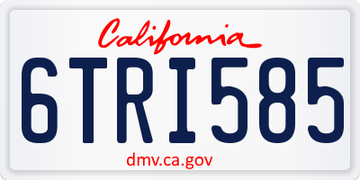 CA license plate 6TRI585