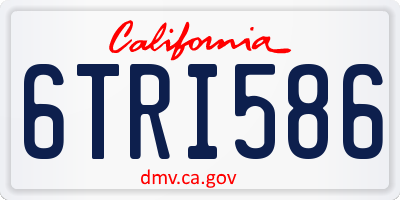 CA license plate 6TRI586