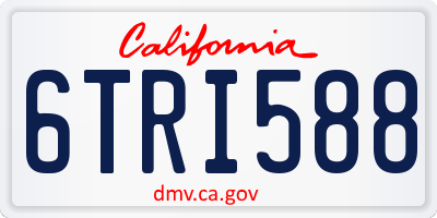 CA license plate 6TRI588