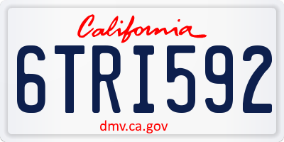 CA license plate 6TRI592