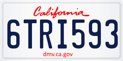 CA license plate 6TRI593