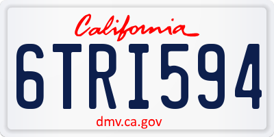 CA license plate 6TRI594