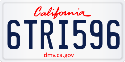 CA license plate 6TRI596