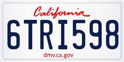 CA license plate 6TRI598