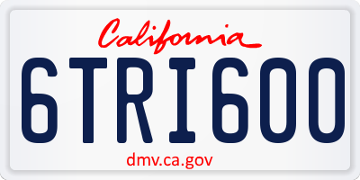 CA license plate 6TRI600