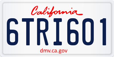 CA license plate 6TRI601