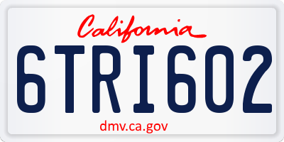 CA license plate 6TRI602