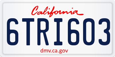 CA license plate 6TRI603