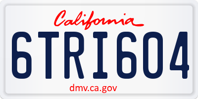CA license plate 6TRI604