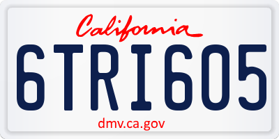 CA license plate 6TRI605