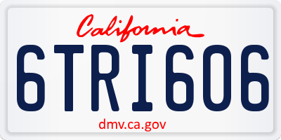 CA license plate 6TRI606