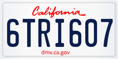 CA license plate 6TRI607