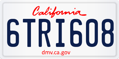 CA license plate 6TRI608