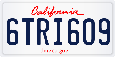 CA license plate 6TRI609