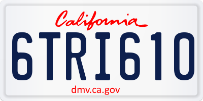 CA license plate 6TRI610