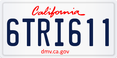 CA license plate 6TRI611