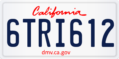 CA license plate 6TRI612