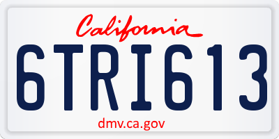 CA license plate 6TRI613
