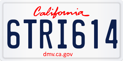 CA license plate 6TRI614