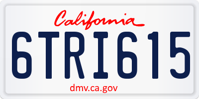 CA license plate 6TRI615