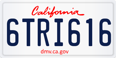 CA license plate 6TRI616