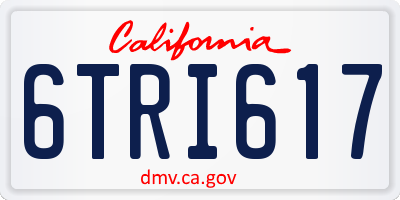 CA license plate 6TRI617