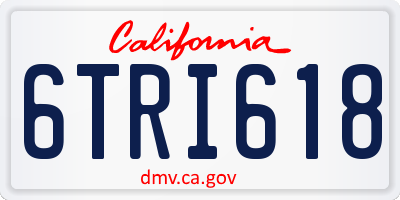 CA license plate 6TRI618