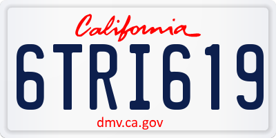 CA license plate 6TRI619