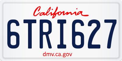 CA license plate 6TRI627