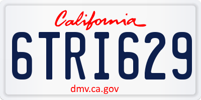 CA license plate 6TRI629