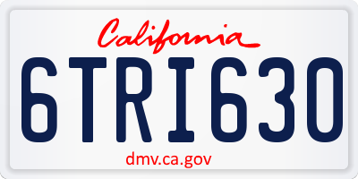 CA license plate 6TRI630