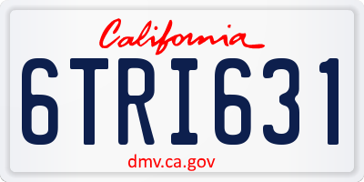CA license plate 6TRI631