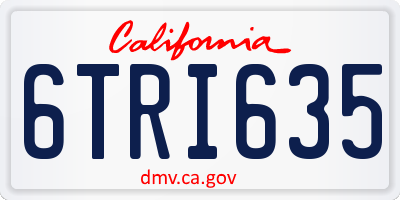 CA license plate 6TRI635