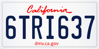 CA license plate 6TRI637