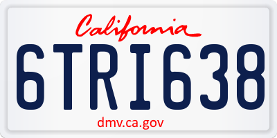 CA license plate 6TRI638