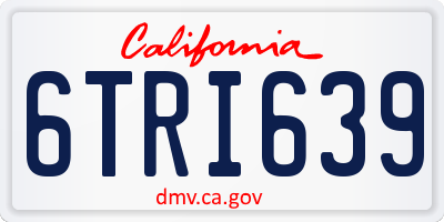 CA license plate 6TRI639