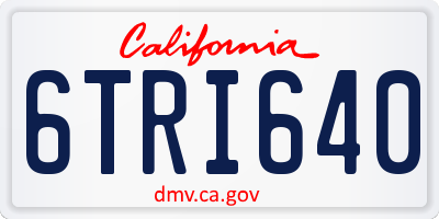 CA license plate 6TRI640