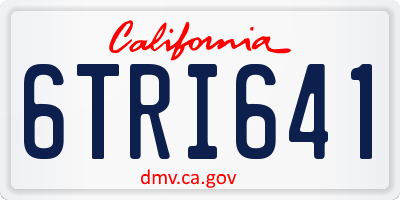 CA license plate 6TRI641