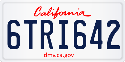 CA license plate 6TRI642