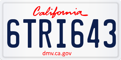 CA license plate 6TRI643