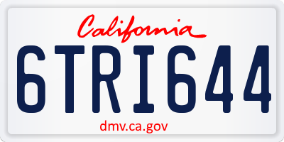 CA license plate 6TRI644
