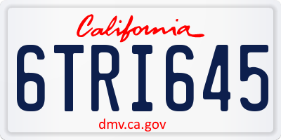CA license plate 6TRI645