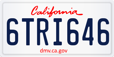 CA license plate 6TRI646