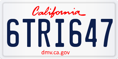 CA license plate 6TRI647